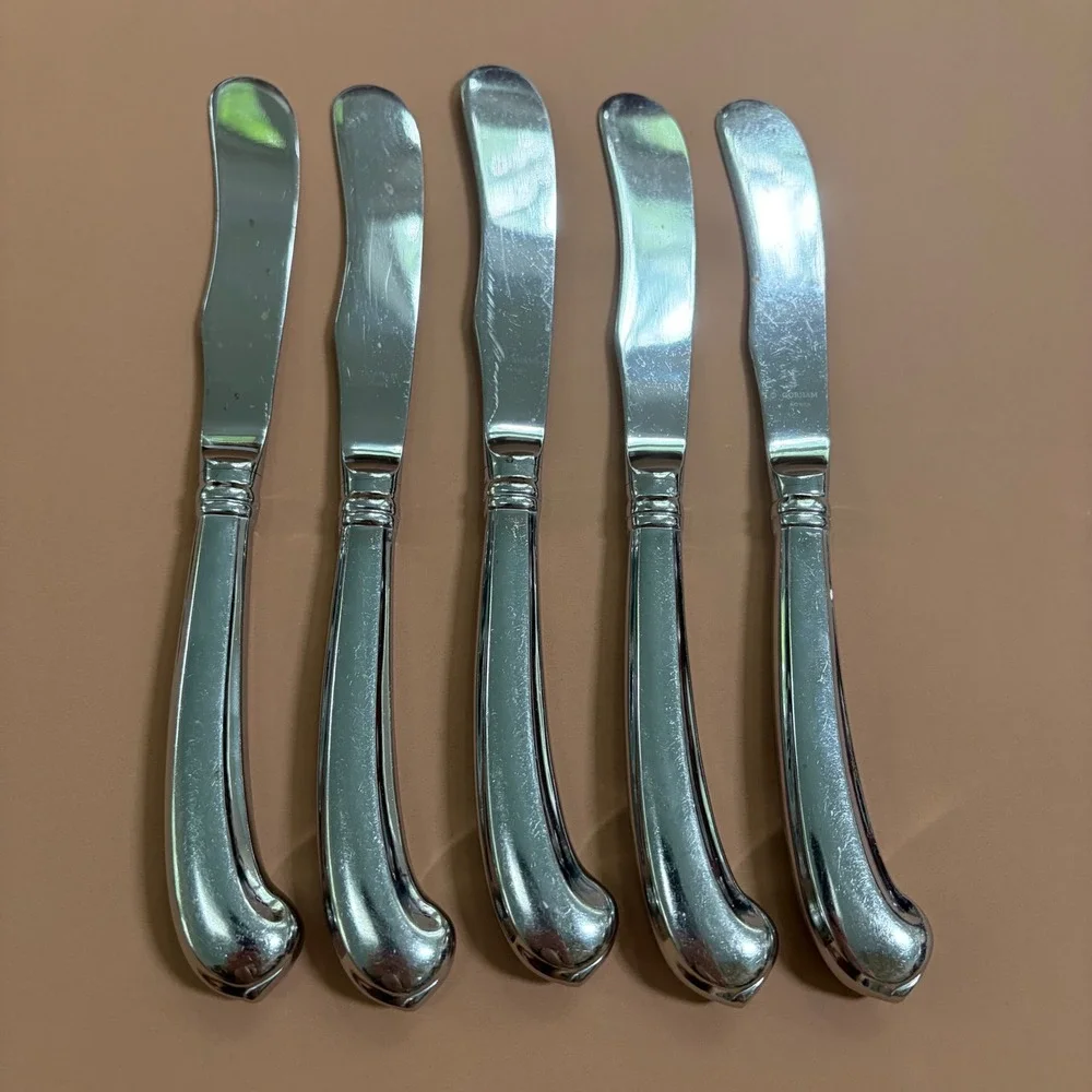 Gorham Colonial Tipt Stainless Hollow Handle Pistol Grip Dinner Knives Set of 5